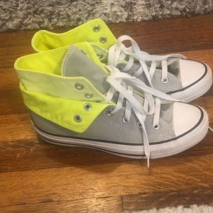 Converse All Star high top m6/w8 grey and neon!
